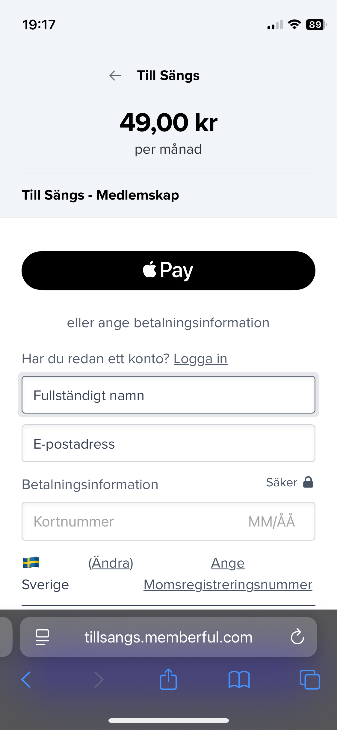 Steg 1 – Bli medlem
